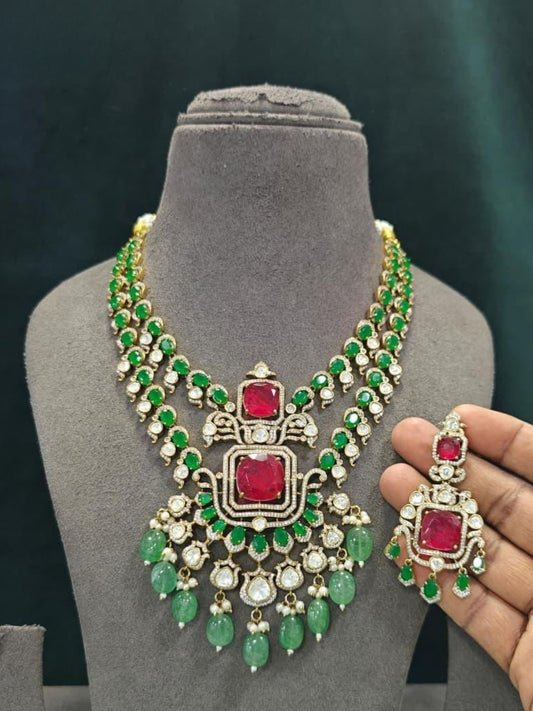 the brand Kundan Temple Necklace Set — handcrafted Indian jewellery