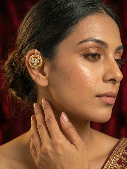 Ishhaara Classic Dainty Jadau Kundan Earcuffs