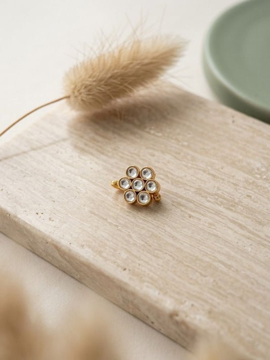 Ishhaara Flower Shaped Kundan Studded Nath