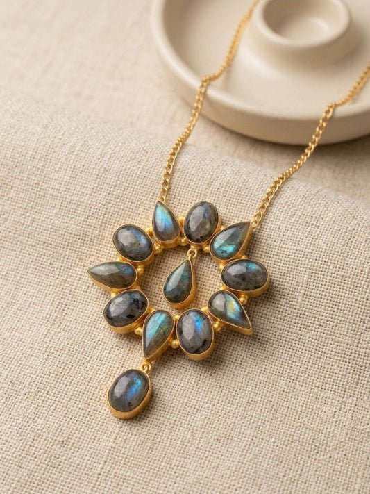 Ishhaara Gemstone Pendant Necklace Set