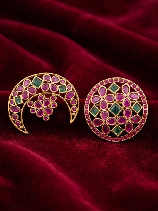 Ishhaara Kemp Flower Surya Chandra Hair Ornaments