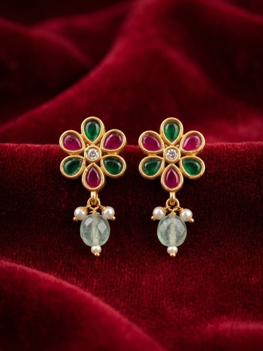 Ishhaara Kemp Studded Bugadi Earrings