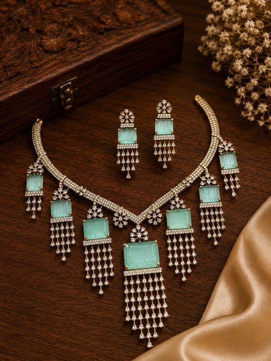 Ishhaara Multicolor Statement Necklace Set - handcrafted Indian jewellery