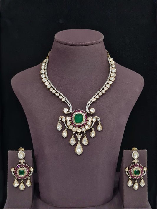 Ishhaara Ruby Emblished Bridal Choker Necklace