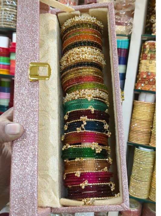 Ishhaara Set Of Assorted Kashmiri And Pearl Bangles