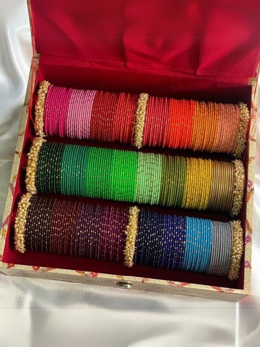 Ishhaara Set Of Dotted Bangles With Pearl Bangles