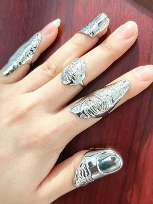 Ishhaara Textured Knuckle Rings Set Of 5